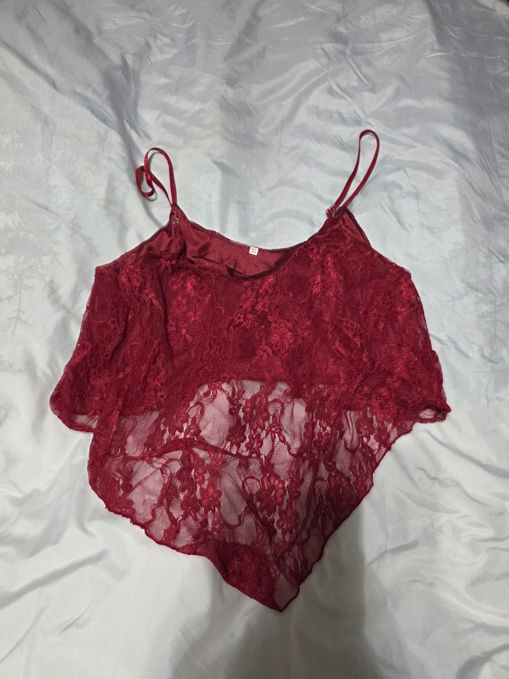 SHEIN Red Lace Spaghetti Strap Cami